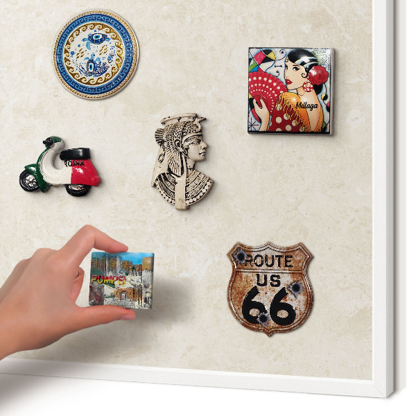 Fém tábla mágneseknek fehér keretben Krémes elegancia