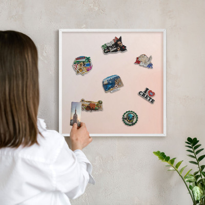 Tábla utazási mágneseknek fehér keret Pasztell báj