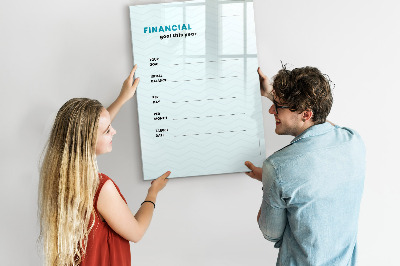Törölhető mágneses tábla Az idei év pénzügyi terve