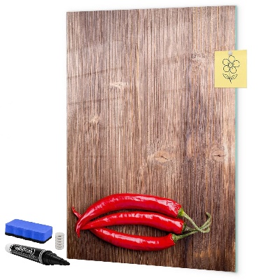 Törölhető mágneses tábla Papír emlékek és csípős paprika