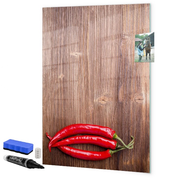 Törölhető mágneses tábla Papír emlékek és csípős paprika