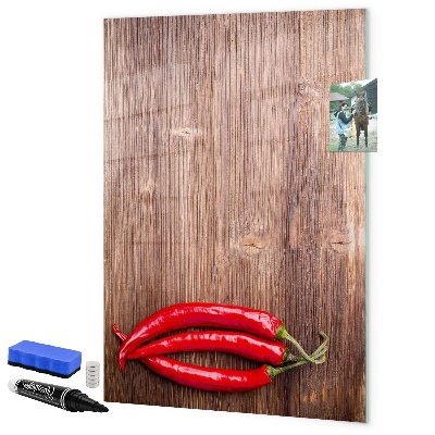Törölhető mágneses tábla Papír emlékek és csípős paprika