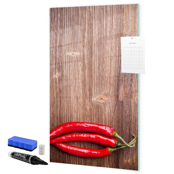 Törölhető mágneses tábla Papír emlékek és csípős paprika
