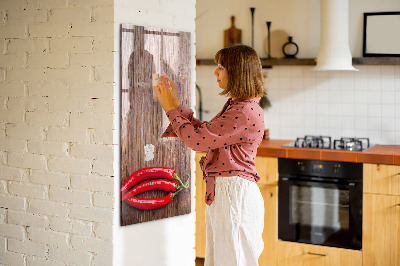 Törölhető mágneses tábla Papír emlékek és csípős paprika