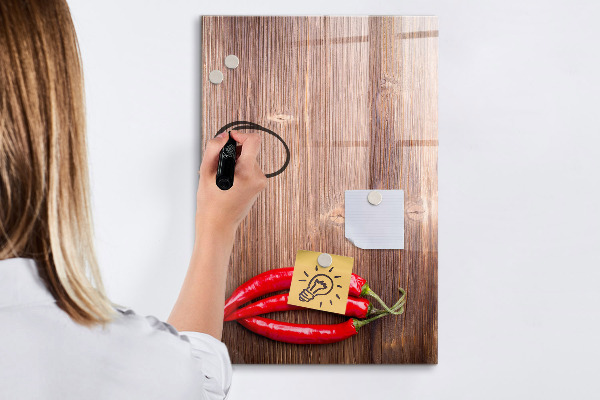Törölhető mágneses tábla Papír emlékek és csípős paprika