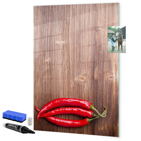 Törölhető mágneses tábla Papír emlékek és csípős paprika