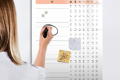Mágneses felíró tábla Havi takarítási lista