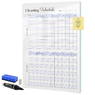Mágneses felíró tábla Havi takarítási ütemterv