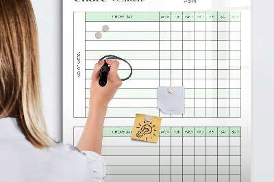 Törölhető mágneses tábla Háztartási házimunka-tervező a családnak