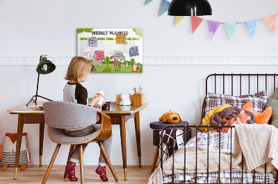 Mágneses felíró tábla Heti tervező erdei témával