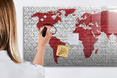 Törölhető mágneses tábla Világtérkép fotóhelyszínekkel