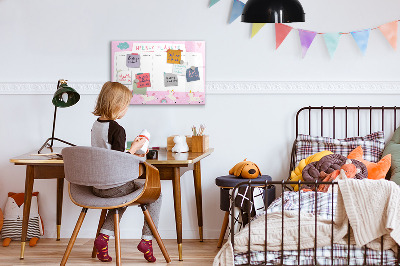 Törölhető mágneses tábla Unicorn heti tervező