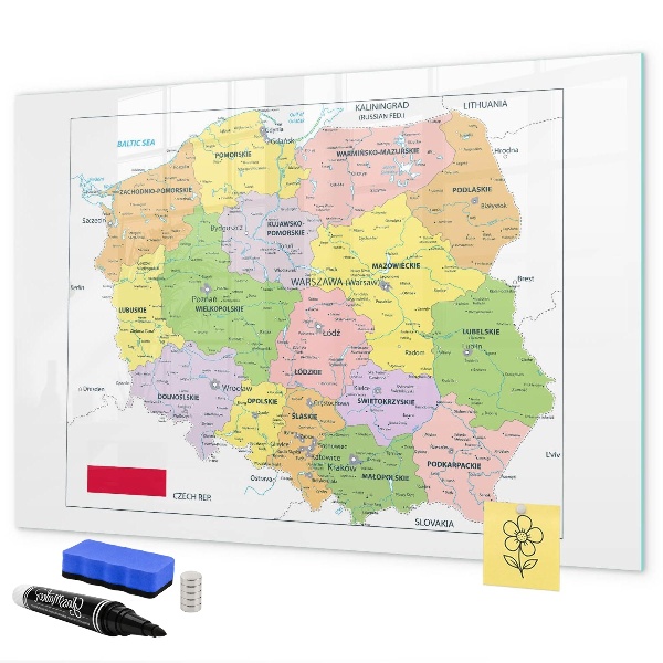 Törölhető mágneses tábla Interaktív térkép emlékhelyekkel