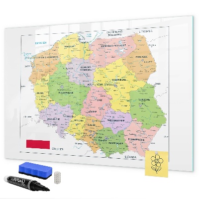 Törölhető mágneses tábla Interaktív térkép emlékhelyekkel