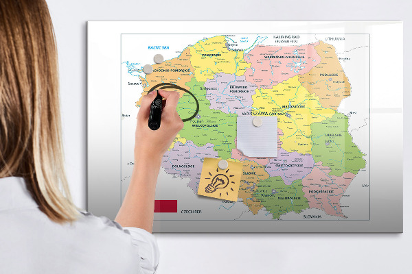 Törölhető mágneses tábla Interaktív térkép emlékhelyekkel
