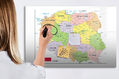 Törölhető mágneses tábla Interaktív térkép emlékhelyekkel