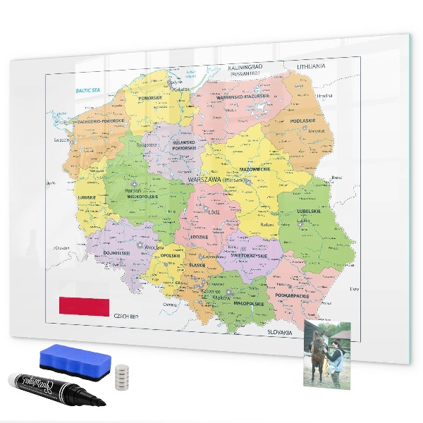 Törölhető mágneses tábla Interaktív térkép emlékhelyekkel