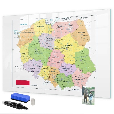 Törölhető mágneses tábla Interaktív térkép emlékhelyekkel