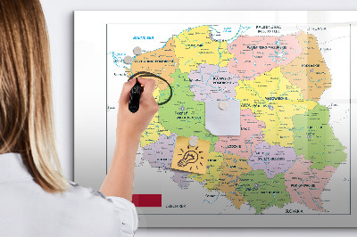 Törölhető mágneses tábla Interaktív térkép emlékhelyekkel