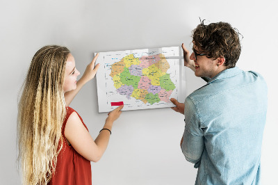 Törölhető mágneses tábla Interaktív térkép emlékhelyekkel