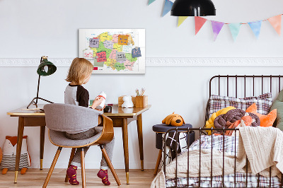 Törölhető mágneses tábla Interaktív térkép emlékhelyekkel