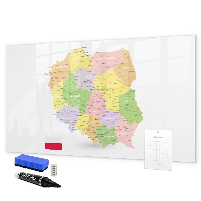 Mágneses felíró tábla Interaktív Lengyelország térkép személyre szabáshoz