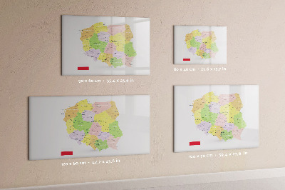 Mágneses felíró tábla Interaktív Lengyelország térkép személyre szabáshoz