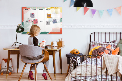 Mágneses felíró tábla Heti tervező fotóknak is elegendő hellyel