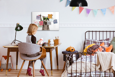 Törölhető mágneses tábla Boldog mosómedve képekkel