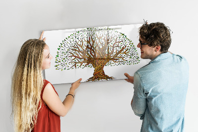 Mágneses felíró tábla Emlékek fája mágnesekkel és filctollal
