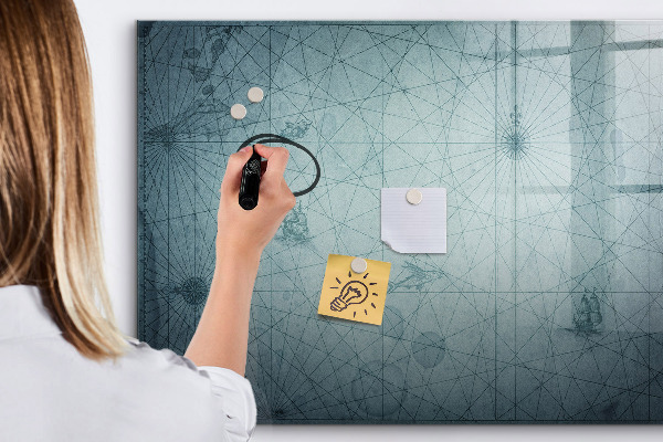 Mágneses felíró tábla Stílusos tábla jegyzetekhez és fotókhoz