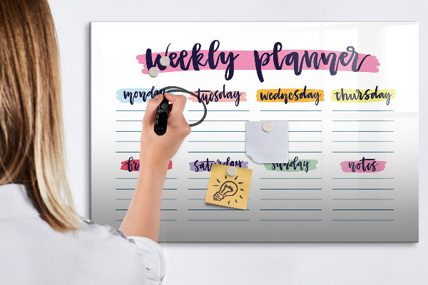 Törölhető mágneses tábla Heti tervező fotóknak is elegendő hellyel