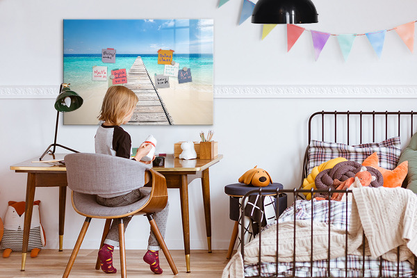 Törölhető mágneses tábla Egy strand emlékekkel és fotókkal