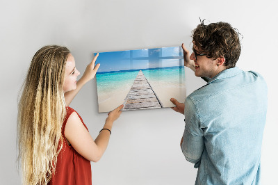 Törölhető mágneses tábla Egy strand emlékekkel és fotókkal