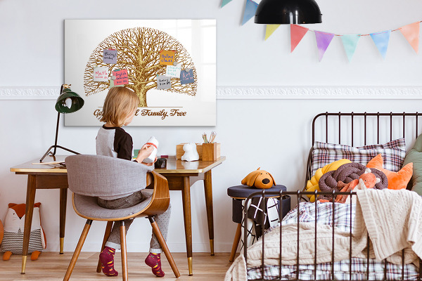 Mágneses felíró tábla Családfa fotóknak megfelelő hellyel