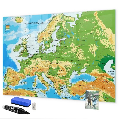 Törölhető mágneses tábla Európa térképe a személyes emlékeknek