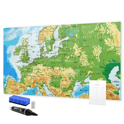 Törölhető mágneses tábla Európa térképe a személyes emlékeknek