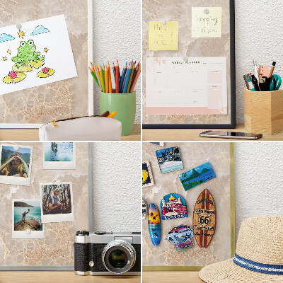 Mágneses tábla emlék mágneseknek fekete keretben Krém márvány