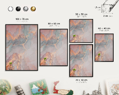 Dekoratív fali mágnestábla fekete keret Színes absztrakció