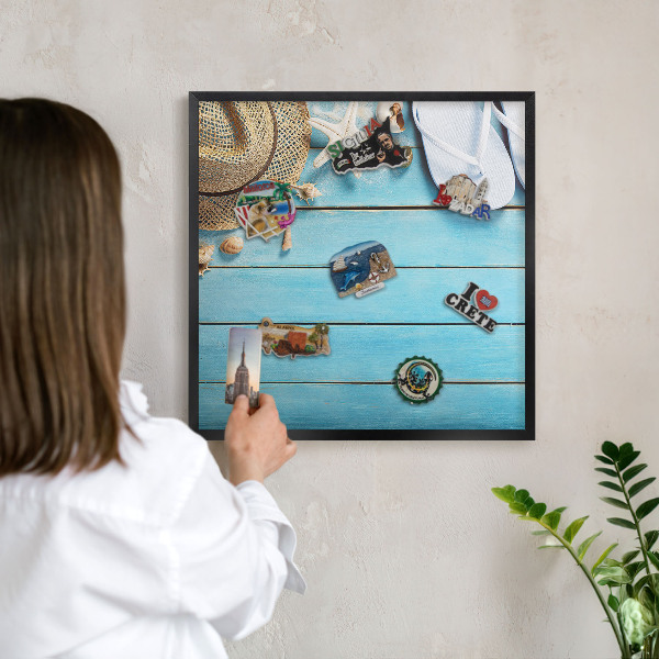 Mágneses tábla emlék mágneseknek fekete keretben Ünnepi hangulat