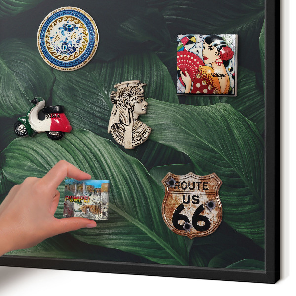 Dekoratív fali mágnestábla fekete keret A természet zöldje