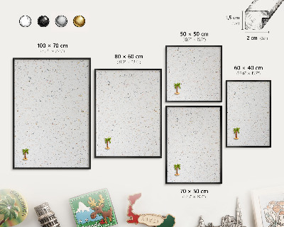 Dekoratív fali mágnestábla fekete keret Terrazzo minta