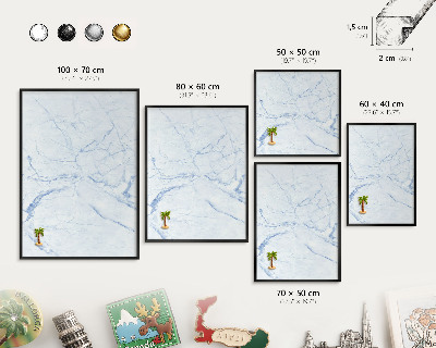 Mágneses tábla emlék mágneseknek fekete keretben Márvány design