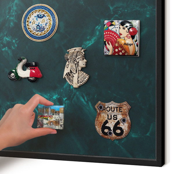 Dekoratív fali mágnestábla fekete keret Zöld mélység