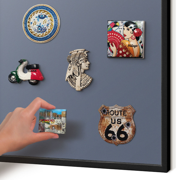 Dekoratív fali mágnestábla fekete keret Hűvös szürke