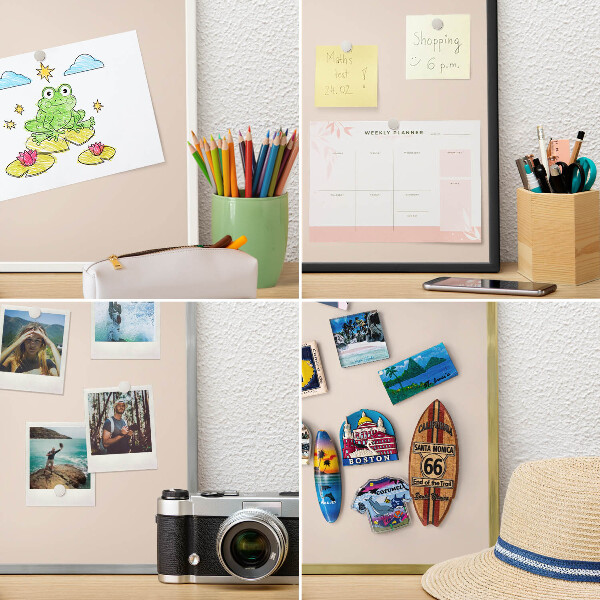 Dekoratív fali mágnestábla fekete keret Meleg bézs