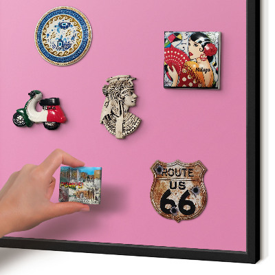 Mágneses tábla emlék mágneseknek fekete keretben Hűvös rózsaszín
