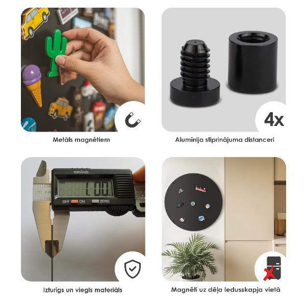 Tábla nyaralási mágneseknek kerek fekete kivitelben