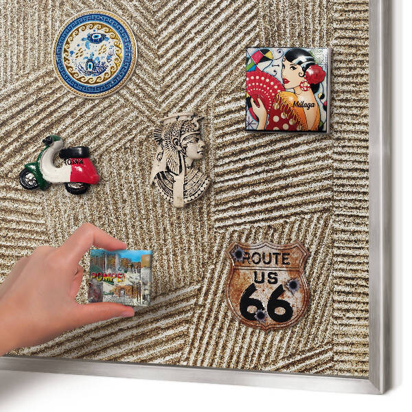 Tábla nyaralási mágneseknek ezüst keret Geometrikus minta
