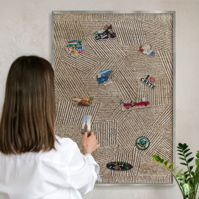 Tábla nyaralási mágneseknek ezüst keret Geometrikus minta